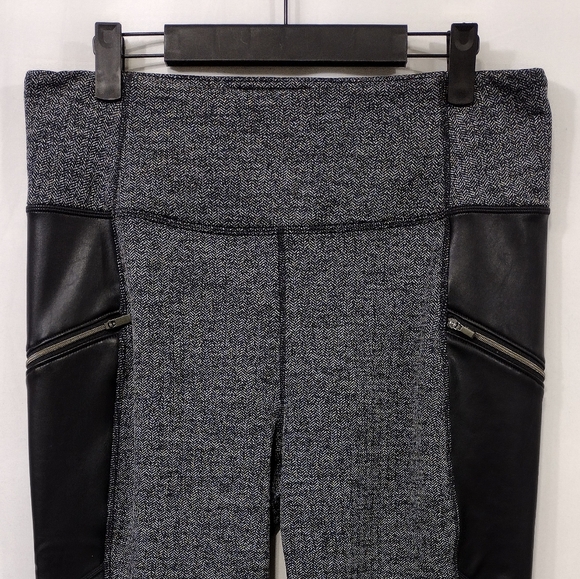 Athleta Herringbone Luxe Metro Drifter Leggings Womens L Gray Black Athletic - Picture 3 of 10